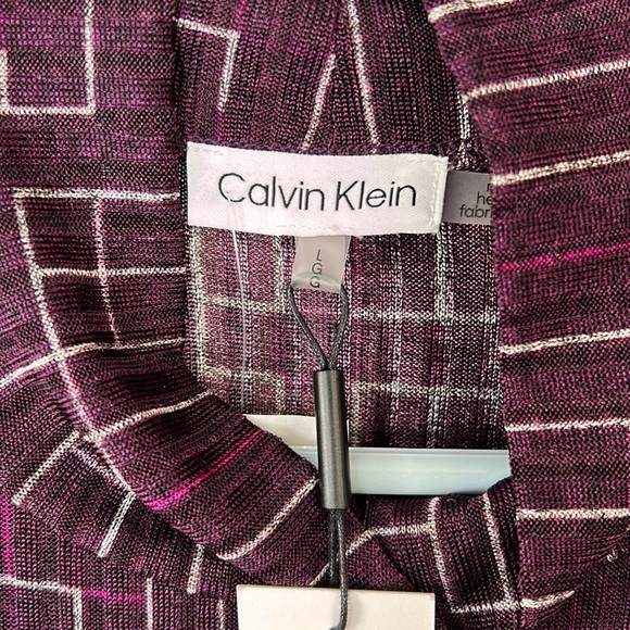 CALVIN KLEIN purple high neck sleeveless top size Large - Picture 3 of 8